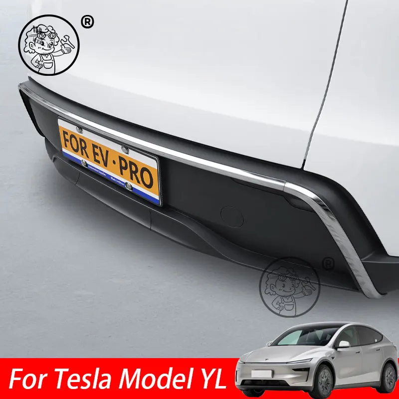

For Tesla Model YL 2026 2027 Car Rear Bumper Stainless Steel Anti-Scratch Strip Rear Anti-Collision Decorative Strip Accessories
