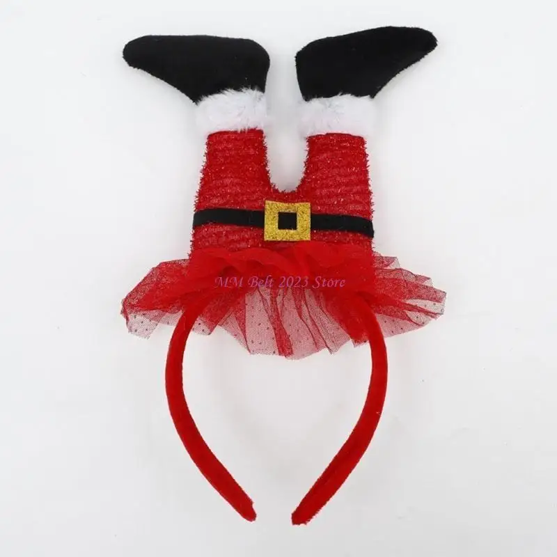 49ME świąteczne opaski Led Light opaska na nogę świętego mikołaja dzieci dorosłe nakrycia głowy ozdoby świąteczne artykuły do