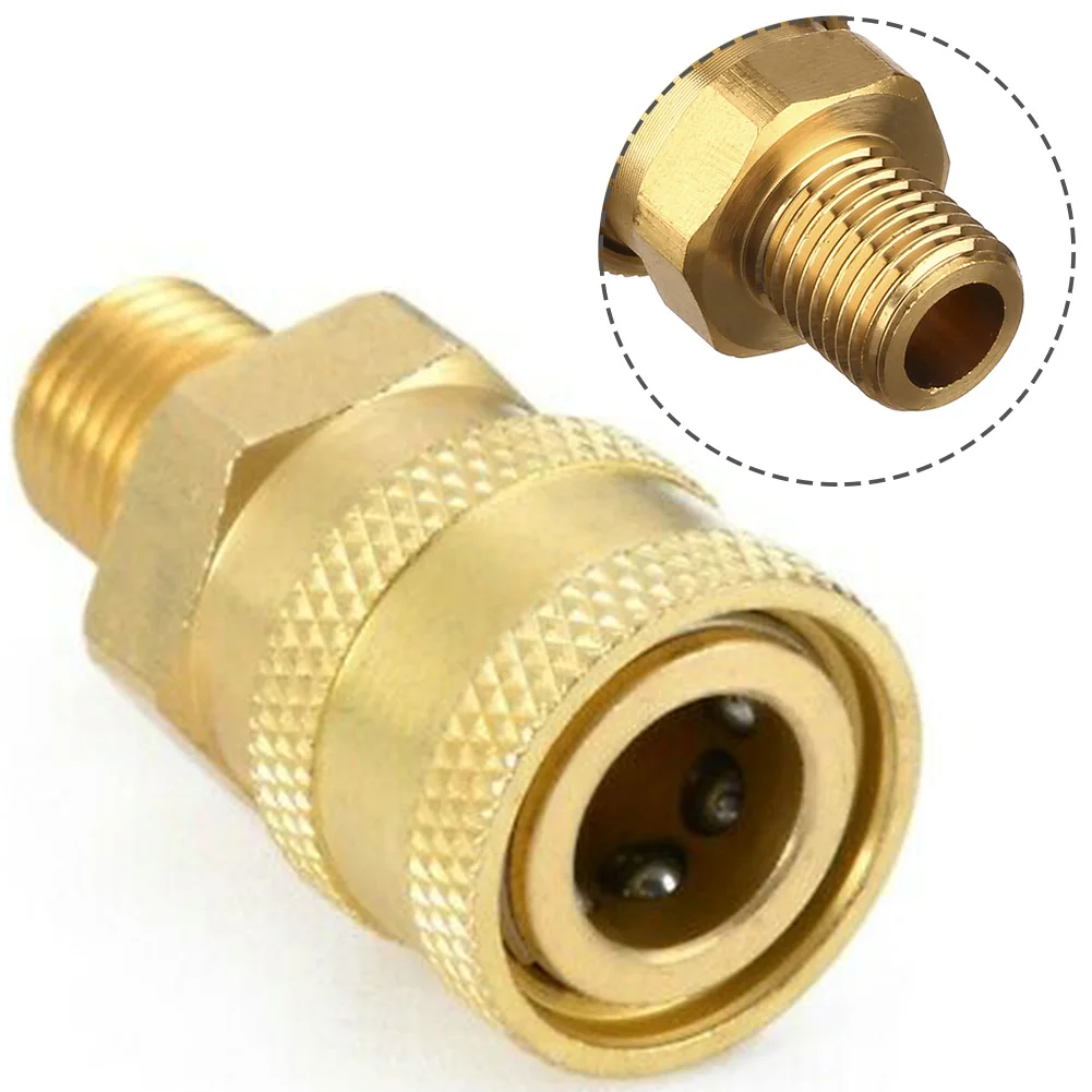 High Pressure Washer Adapter Brass Pressure Washer Quick Connect M22 To 1/4 Male Coupler Adapter 5000 PSI