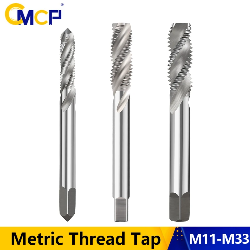 CMCP 1 Stück HSS Metrische Schraube Gewindebohrer Bohrer Spiralnut Rechte Hand Maschinenstecker Gewindebohrer M2 M2,5 M3 M4 M5 M6 M7 M8 M10 M14 M16 M18
