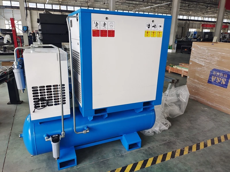 Silent All-in-One Rotary Screw Air Compressor – 7.5 kW / 15 kW, 16 bar, Integrated Dryer & Tank, Industrial Grade