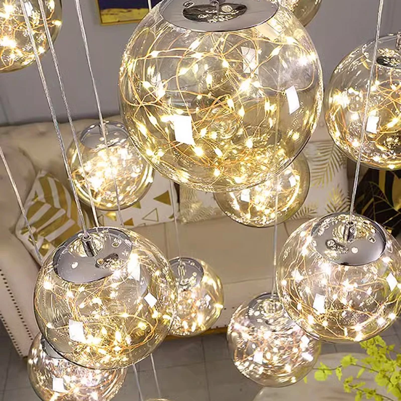 Modern home decor led lights pendant light lamps forstaircase Chandeliers for living room hanging light indoor lighting