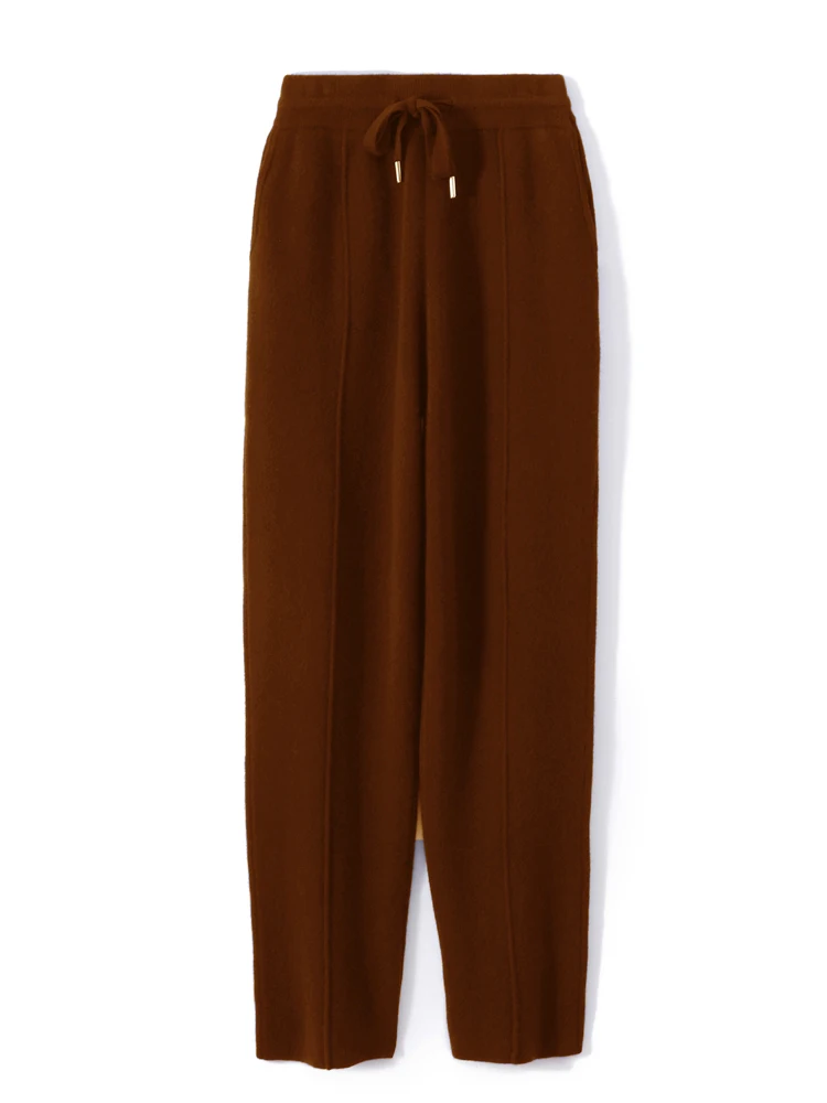 Choice 100% Merino Wool Men  Knit Trousers Classic Autumn Winter Thick Pencil Pants Soft Warm Cashmere Pants Smart Casual Pants