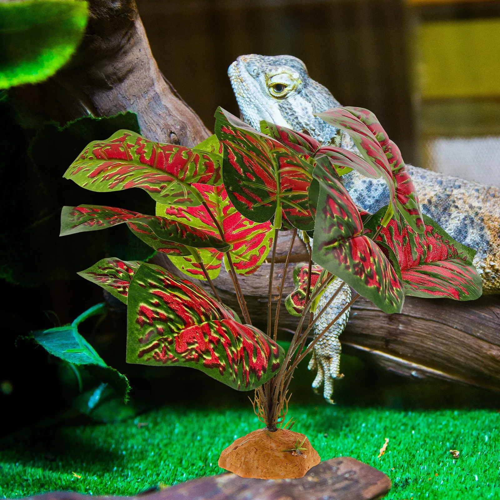 

Reptile Hideout Plant Decoration Lifelike Artificial Plant for Terrarium Reptile Box Fish Tank Landscape Add Creative Touch