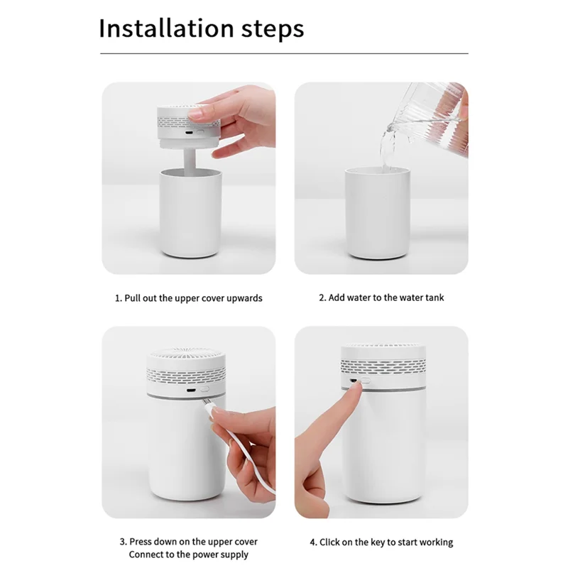 Umidificatore portatile per aromaterapia da 250 ml per spruzzatore USB per auto domestica con purificatore per lampada notturna a colori a LED-B