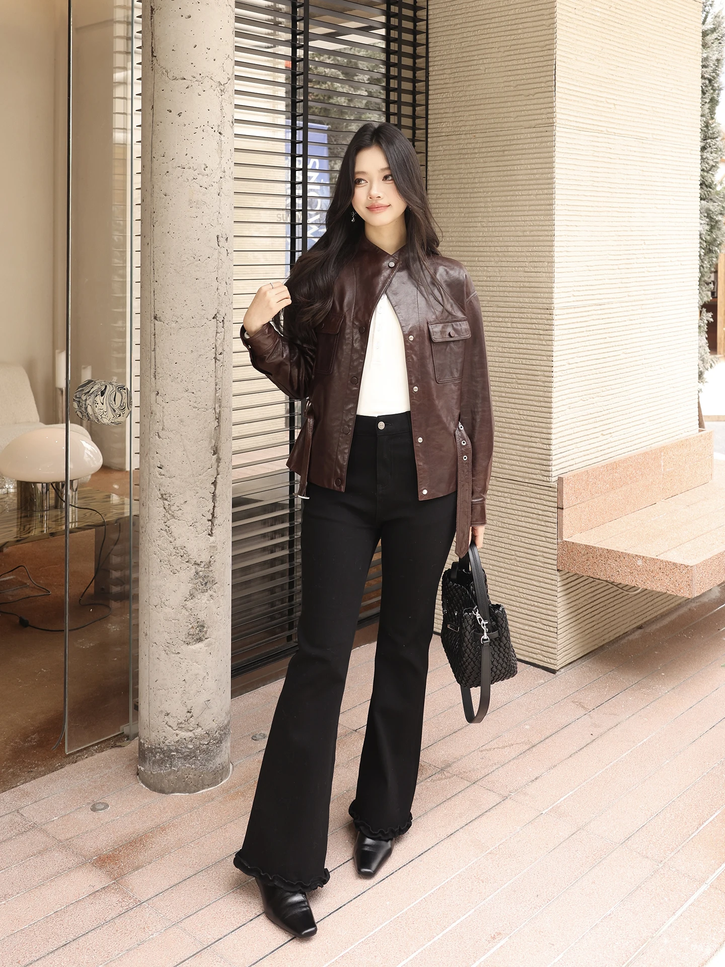 

High Waist Bell Bot Jeans Women's Spring Summer High Elastici Cotton Denim Jeans Faded Waed Straight Leg Casual Jeans