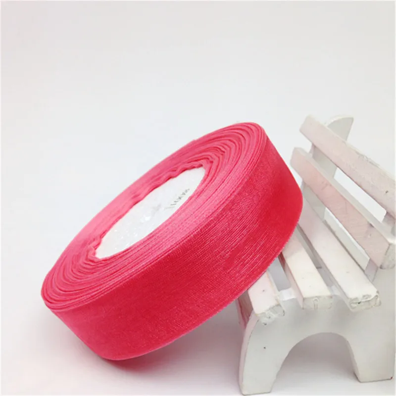 Organza Ribbon for Gift Packing, Wedding Crafts, Christmas Gift Wrap, Handmade DIY, 15mm, 20mm, 25mm, 40mm, 50mm, 50Yards/Roll