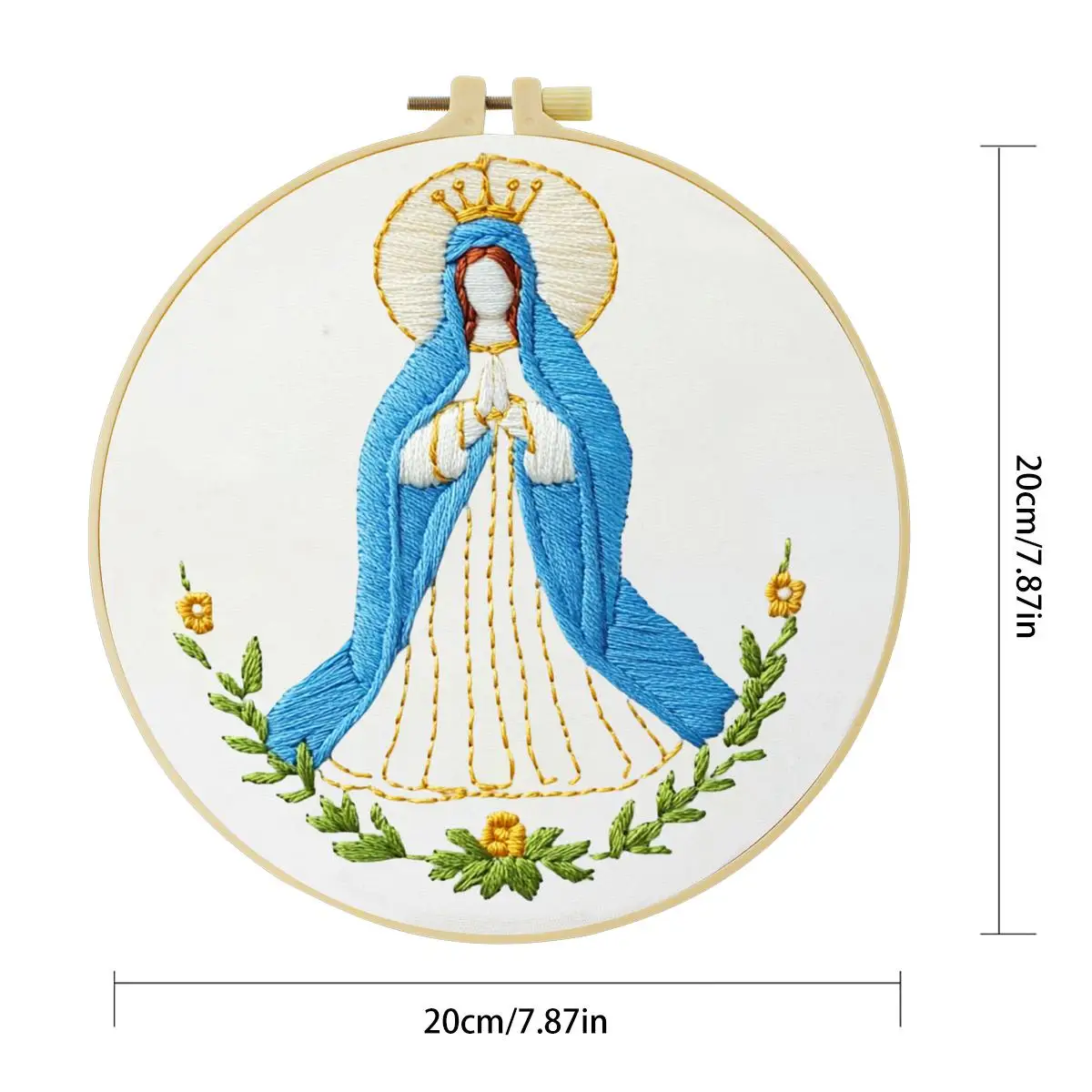 1 Stück 20X20CM/15X15CM 7,87/6,3 Zoll Religiöses Stickerei-Starter-Kit mit der Jungfrau Maria DIY-Kit DIY-Stickerei-Set manualidades – Detail 3