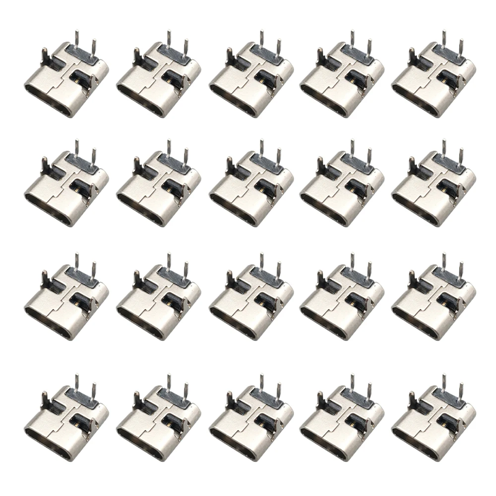 

20Pcs 2 Pin DIP 90 Degree USB Connectors Plastic Shell Micro USB Connector