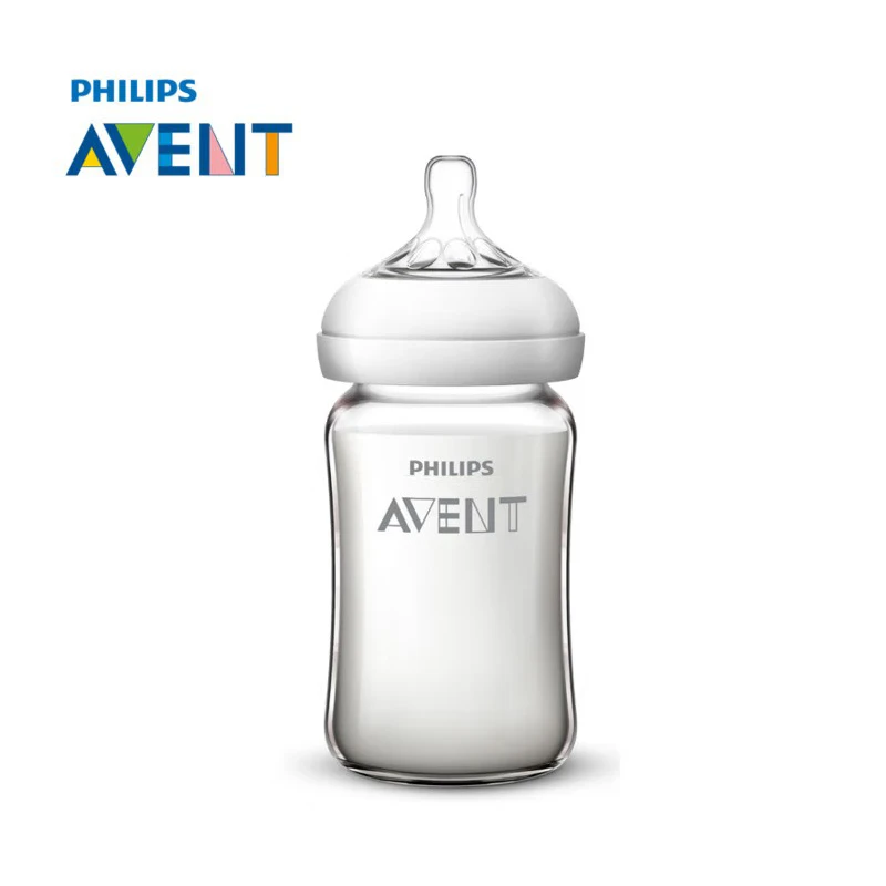 Avent Glass Baby Bottle Silicone Nipple Wide Caliber for 0-1 Month Baby