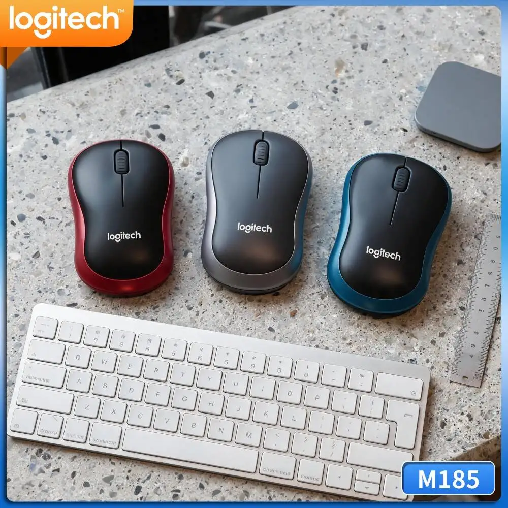 Logitech M185 Family‑Desktop Wireless Mouse, Tough Outer Shell, 2.4G Stable Transmission, Ambidextrous For Multi‑User Household