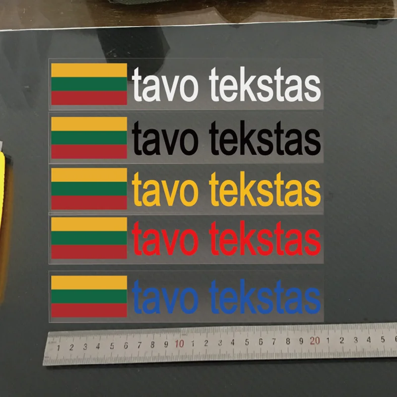 For Lithuania Flag Custom Text or Name Decorative Sticker Waterproof Reflective Car Motorcycle Exterior Accessories