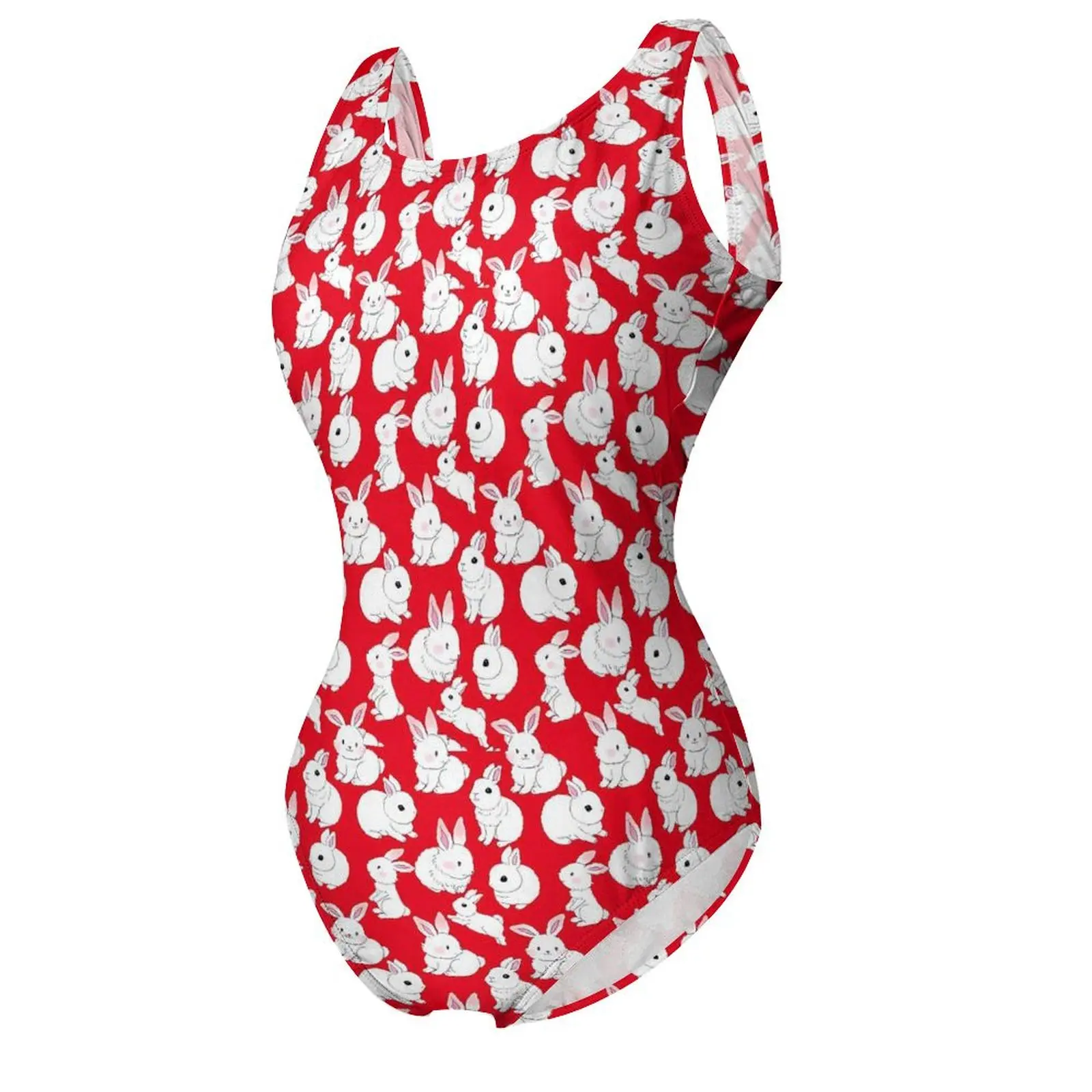 White Rabbits Swimsuit Cute Animal One-Piece Swimwear Push Up Novelty Bathing Suits Sexy Vacation Bath Design Bodysuit