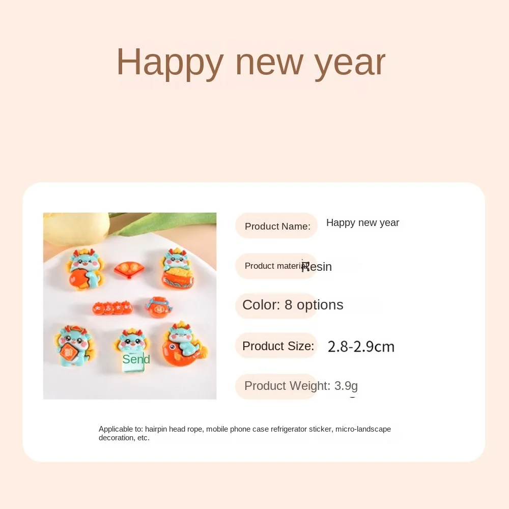 Fortunate Chinese Dragon Accessories Resin Flat Back Cartoon Resin Phone Patch Phone Deco Parts Scrapbooking