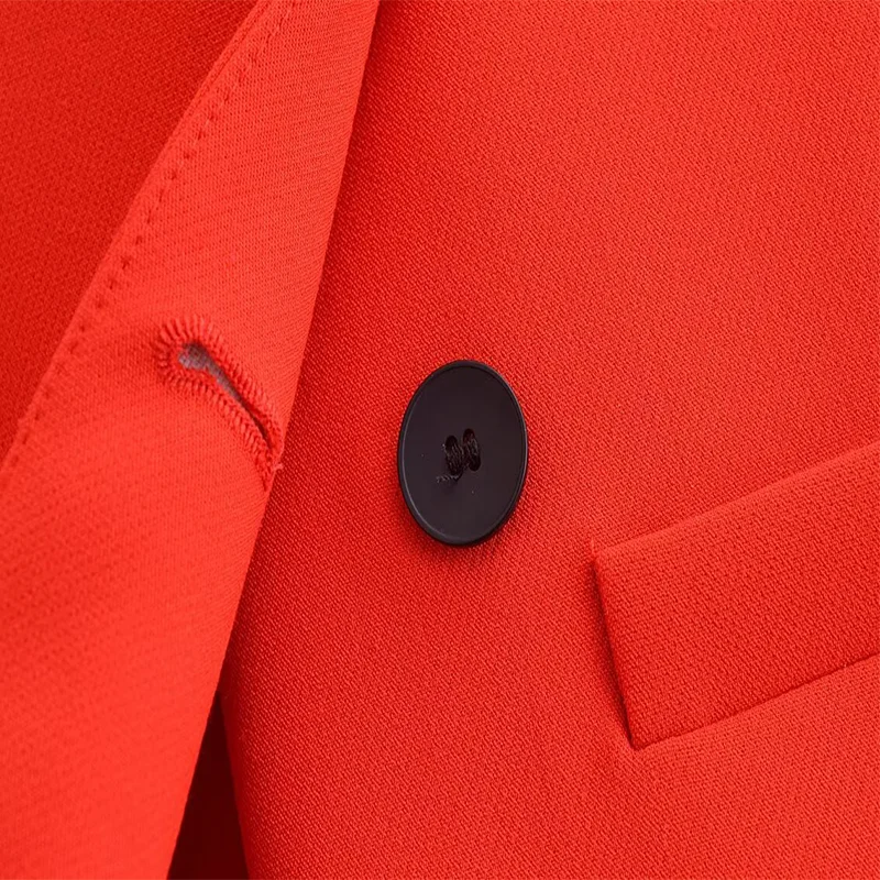 TRAFZA 2024 Spring Suit Coat For Women Fashion Single Breasted Slim Blazer Jacket Female Office Lady Women\'s Cardigan Top