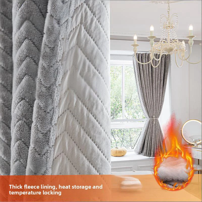 Windproof and Warm Bedroom Curtains,100% Fully Blackout Ultra Thick Soundproof,Insulated Curtains For Living Room Window Blinds