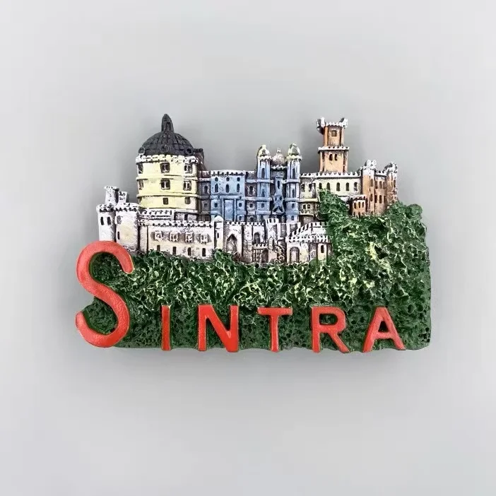 Portugal's Sintra Pe ñ a Palace tourism commemorative three-dimensional hand-painted creative landmark decoration magnet refrige