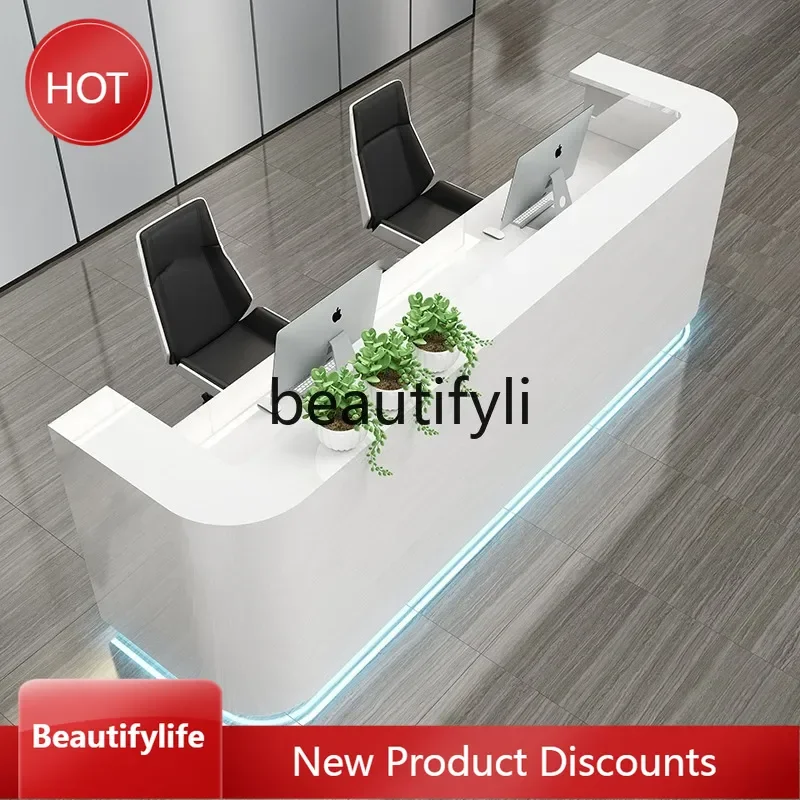 

Asmt14 ss Painted Company Office Bar Table Simple Modern Beauty Salon Cashier Counter Creative Front Desk Reception Desk