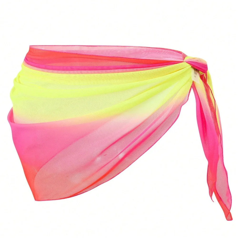 Chiffon Material Beach Dress Short Length UPF Protection Swimsuit Coverups Breathable Quick-Dry Sheer Fabric Sarongs Beach Wear