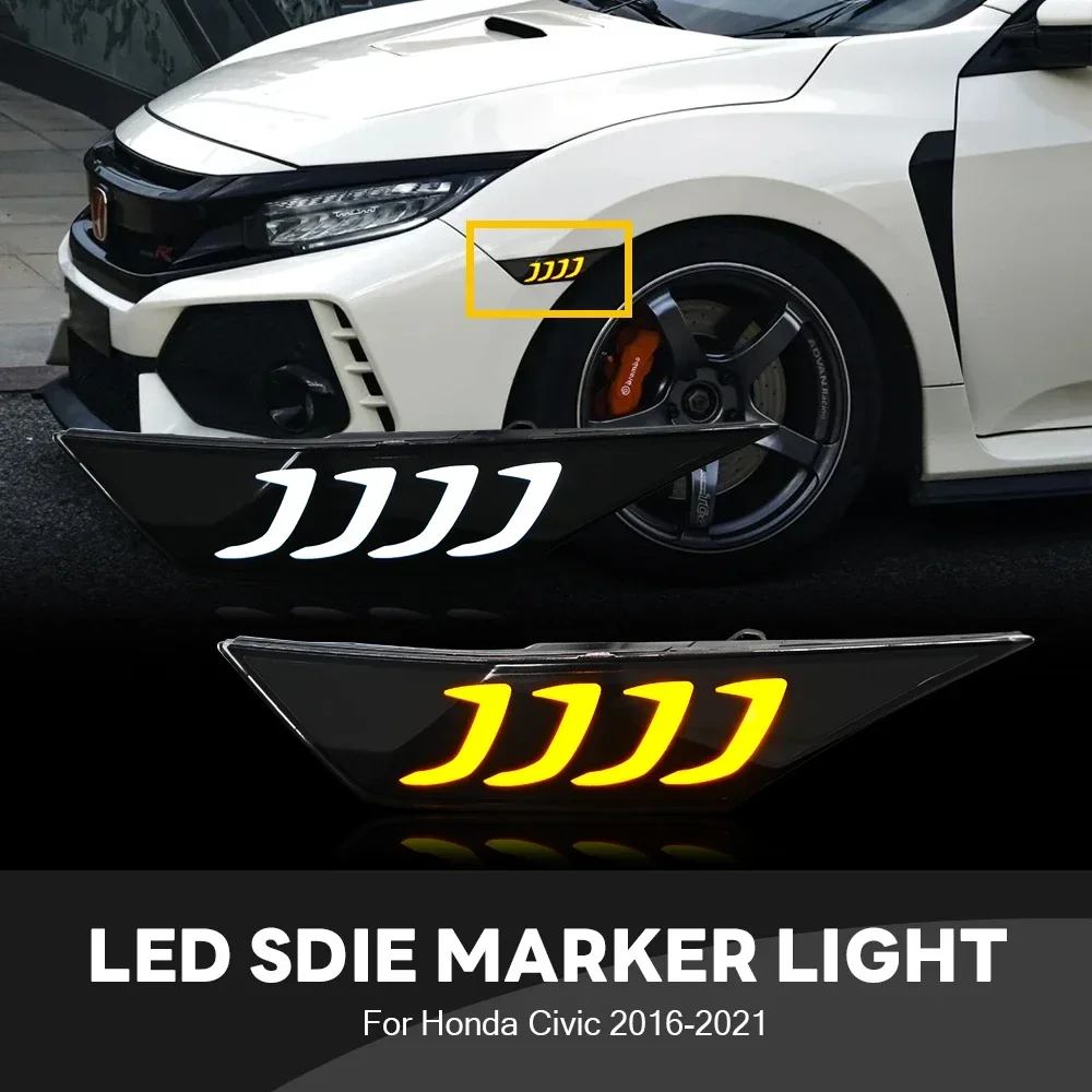 

LED Side Marker Light Replacement for Civic (10th Gen) Coupe/Hatchback/Sedan 2016-2021 Start-up Animation Sequential Breathing