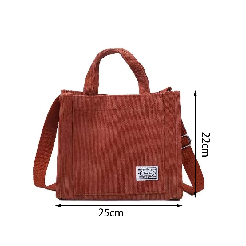 Corduroy tote bag Shoulder Bag Small Handbag Casual Tote Female Eco Crossbody Bag Vintage Messenger Bags Birthday Gift