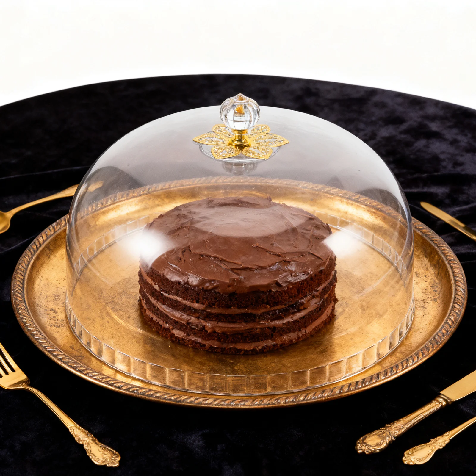 

10Inch Transparent Cake Dome Clear Plastic Cake Serving Cover for Pastries Desserts Protection Food Display Cloche Baked Goods