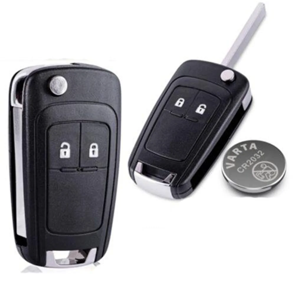 Hochwertiges faltbares Schlüsselgehäuse für Opel Insignia, Astra J, Zafira, Corsa E, Meriva, Adam & Vauxhall – 3‑Tasten Klapp‑Fernbedienung mit ungeschnittener Metallklinge, Keyless‑Entry, robustem ABS‑Kunststoff, stil – Detail 2