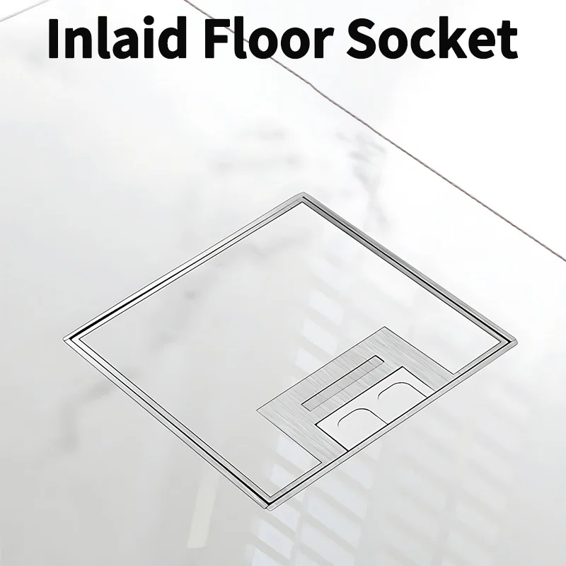 130Size European Floor Socket - Recessed Electrical Stainless Steel Floor Socket with EU Socket Outlets - Built-in 250V Socket