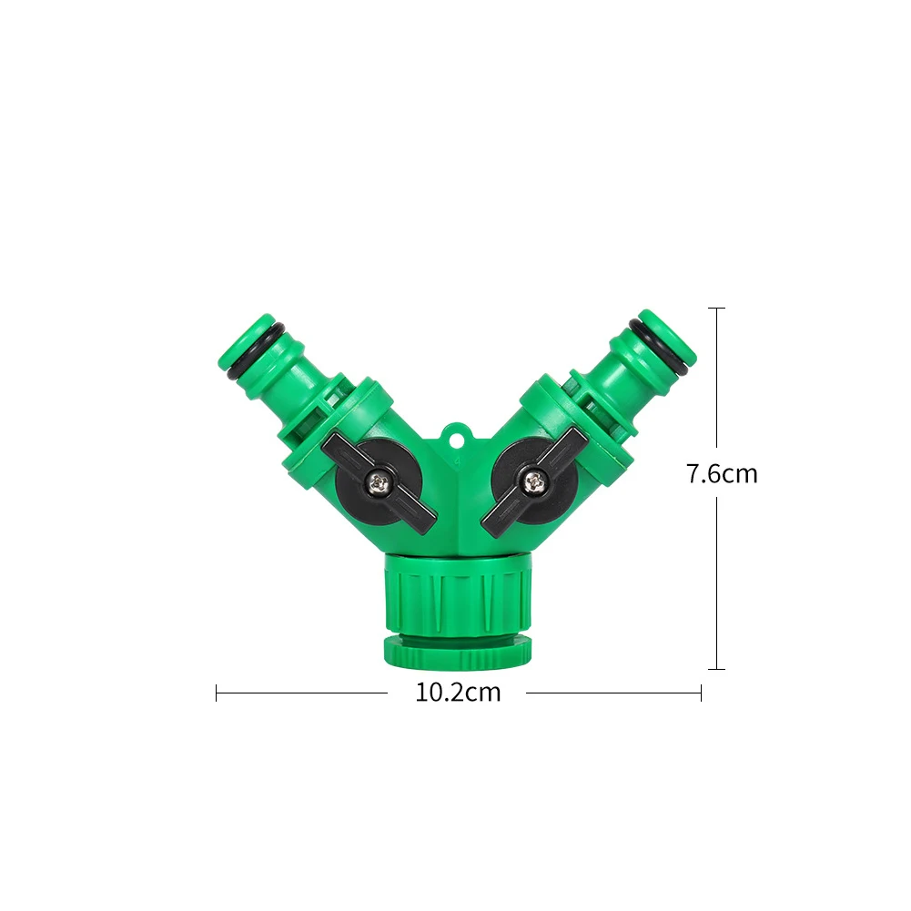 Dual Outlet Valve Garden Hose Splitter For Plant Maintenance Efficient Water Management Individual On Off Valves