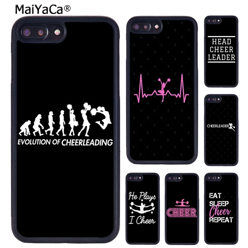 MaiYaCa Cheerleader Cheer Heartbeat Line Phone Case For iPhone 16 15 14 XR XS 11 12 13 Pro MAX Plus coque Cover Shell