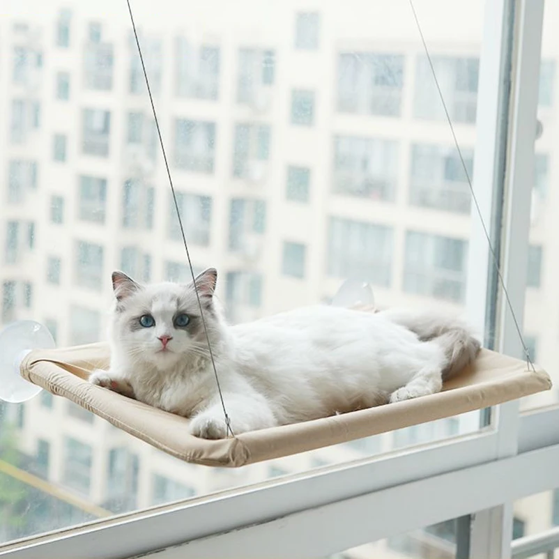 

Pet Cat Hammock Hanging Bed Bearing 20Kg Comfortable Sunny Window Seat Mount Kitten Climbing Frame Accessories