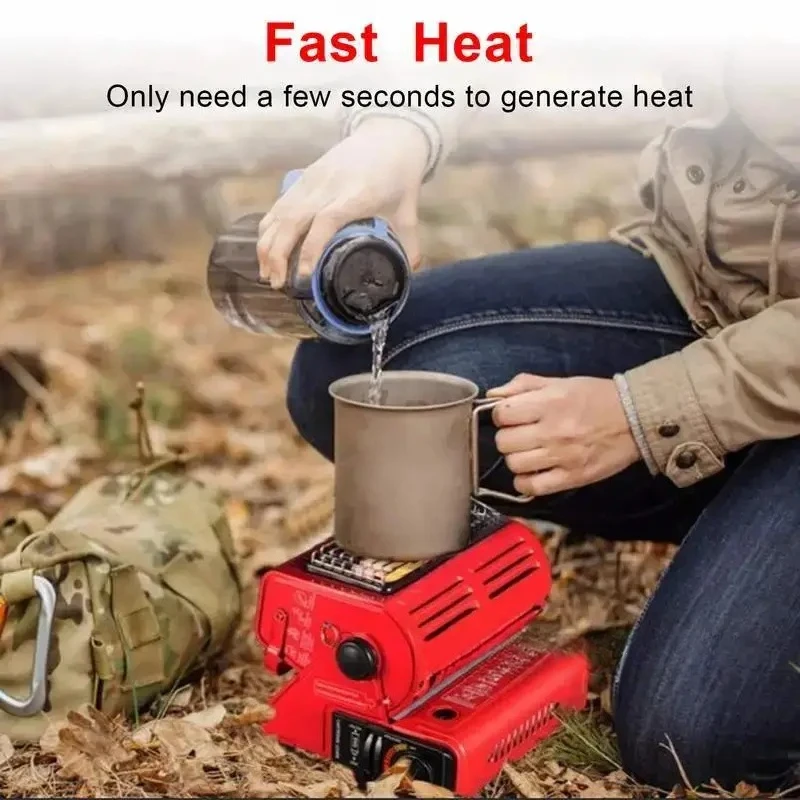 

Портативная уличная печь для отопления и барбекю двойного назначения, портативный мини-гриль для сжиженного газа, подходит для зимнего кемпинга на дворе