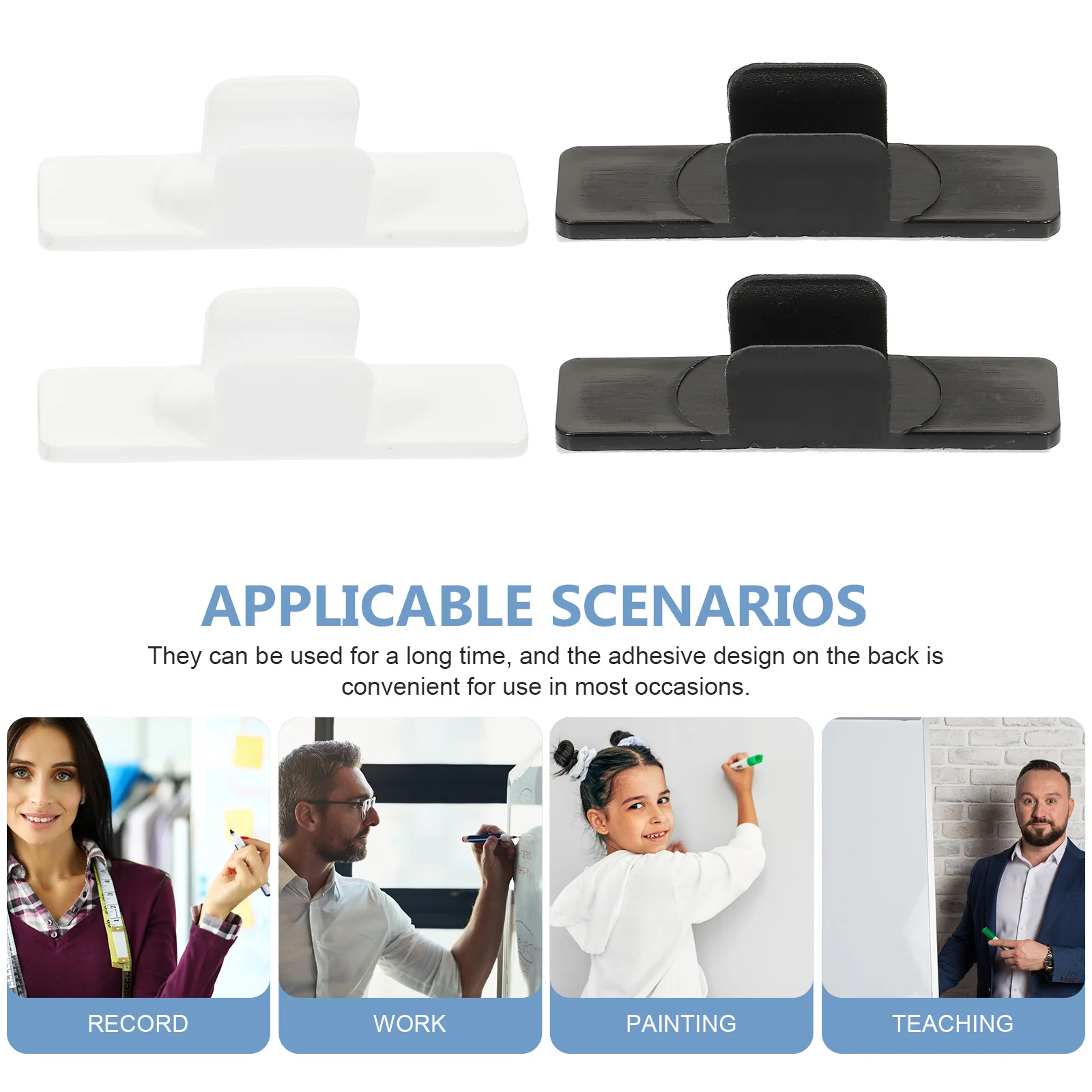 20 Pcs Penholder The Notebook Plastic Pencil Clip Self-adhesive Clamps Fixing Clips Abs Fixators Holders Whiteboard