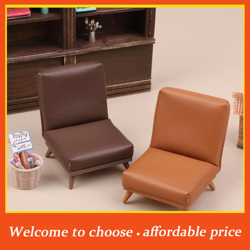 

1pc Doll House Living Room Furniture Model For DIY Scene Decoration 1:12Scale Dollhouse Miniature Single PU Leather Sofa Chair