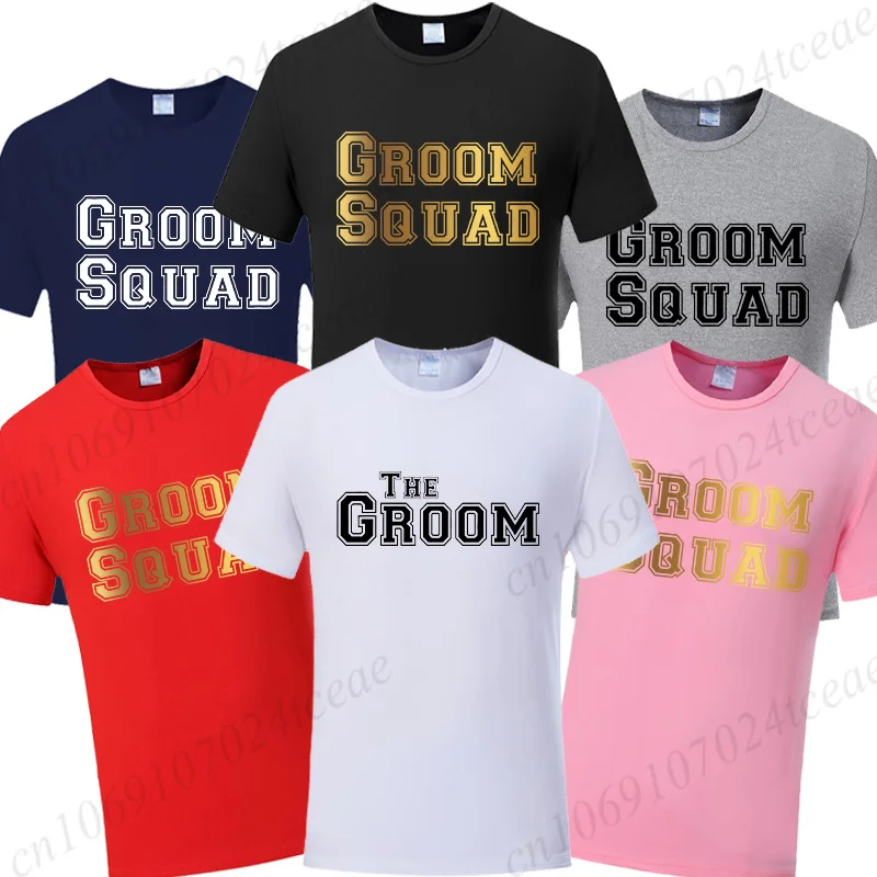 Groom Squad Graphic Tee, Team Groom Wedding Shirt, Single Farewell Bachelor Stag Party Clothing for Men, Best Man T-shirt