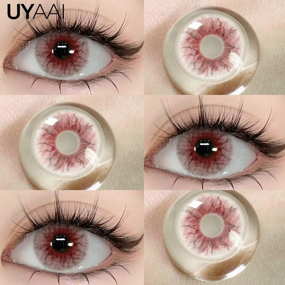 UYAAl 1 Paar farbige Jahreskontaktlinsen für Augen, rote Farbkontakte, weiße Linsen, grüne Linsen, Schönheits-Make-up – Detail 7