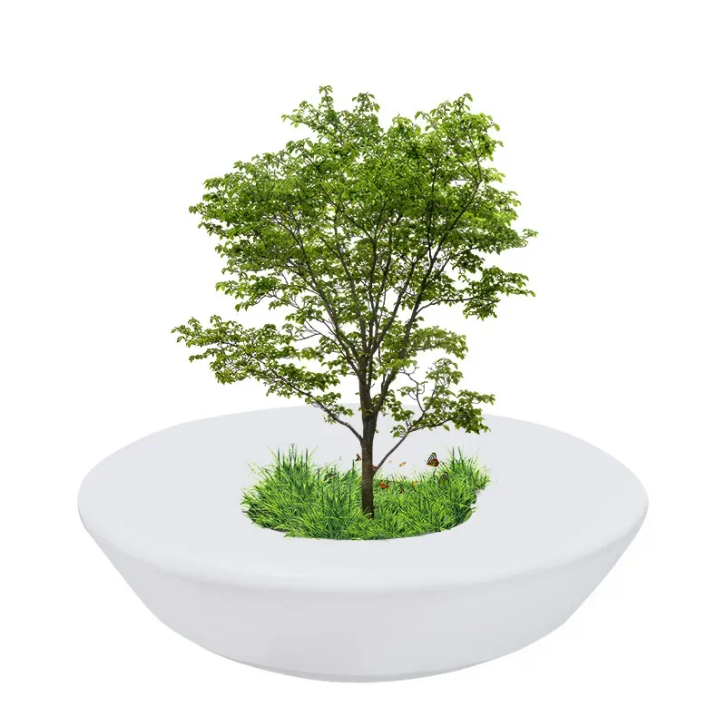 Fiberglass tree pool seats, shopping mall leisure chairs, park special-shaped tree pool bench customization, outdoor tree pool