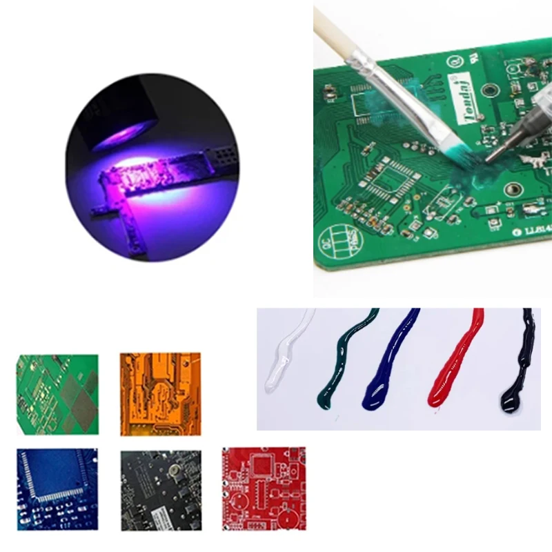 3 초 빠른 건조 UV PCB BGA 솔더 저항 UV 경화 솔더링 그레이트 마스트 수리 페인트 솔더 마스크 솔더 저항 7 색