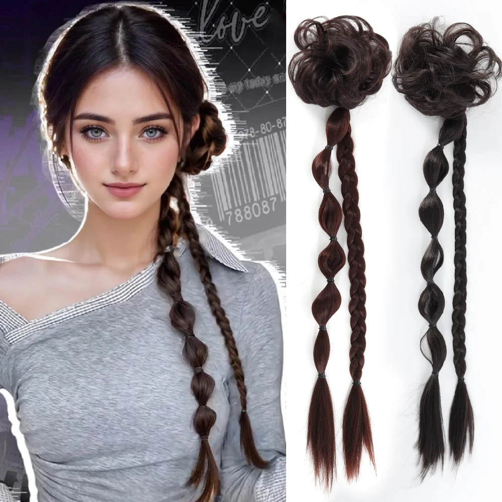 

Aosiwig синтетическая длинная резинка пузырьковая коса конский хвост наращивание волос вьющийся конский хвост для женщин повседневная вечеринка