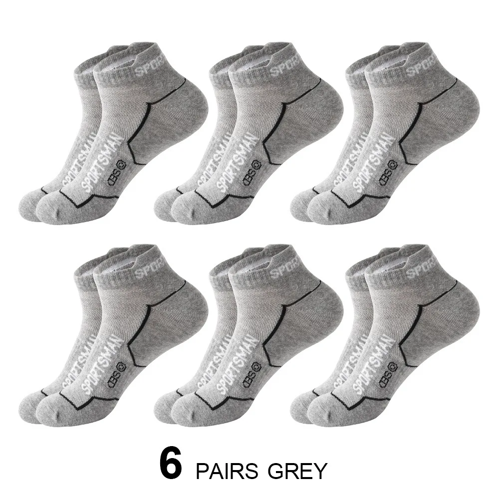 6 Pairs High Quality Socks Men\'s Summer Man Short Socks Breathable Ankle Socks Cotton Sports Socks Black Thin Cut Run Men Socks