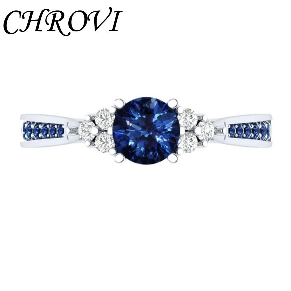 Exquisiter 925 Sterling Silber Neues Produkt Saphir- und Zirkonia-Ring - Prinzessinnen-Verlobungsring – Detail 5