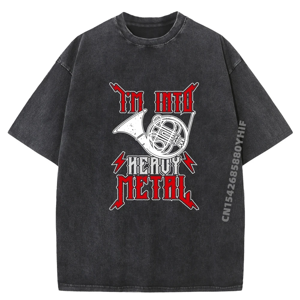 

I Im Into French Horn Graphic T Shirt Summer Breathable Tees Normal Printed Shirts Funny Washed Clothes