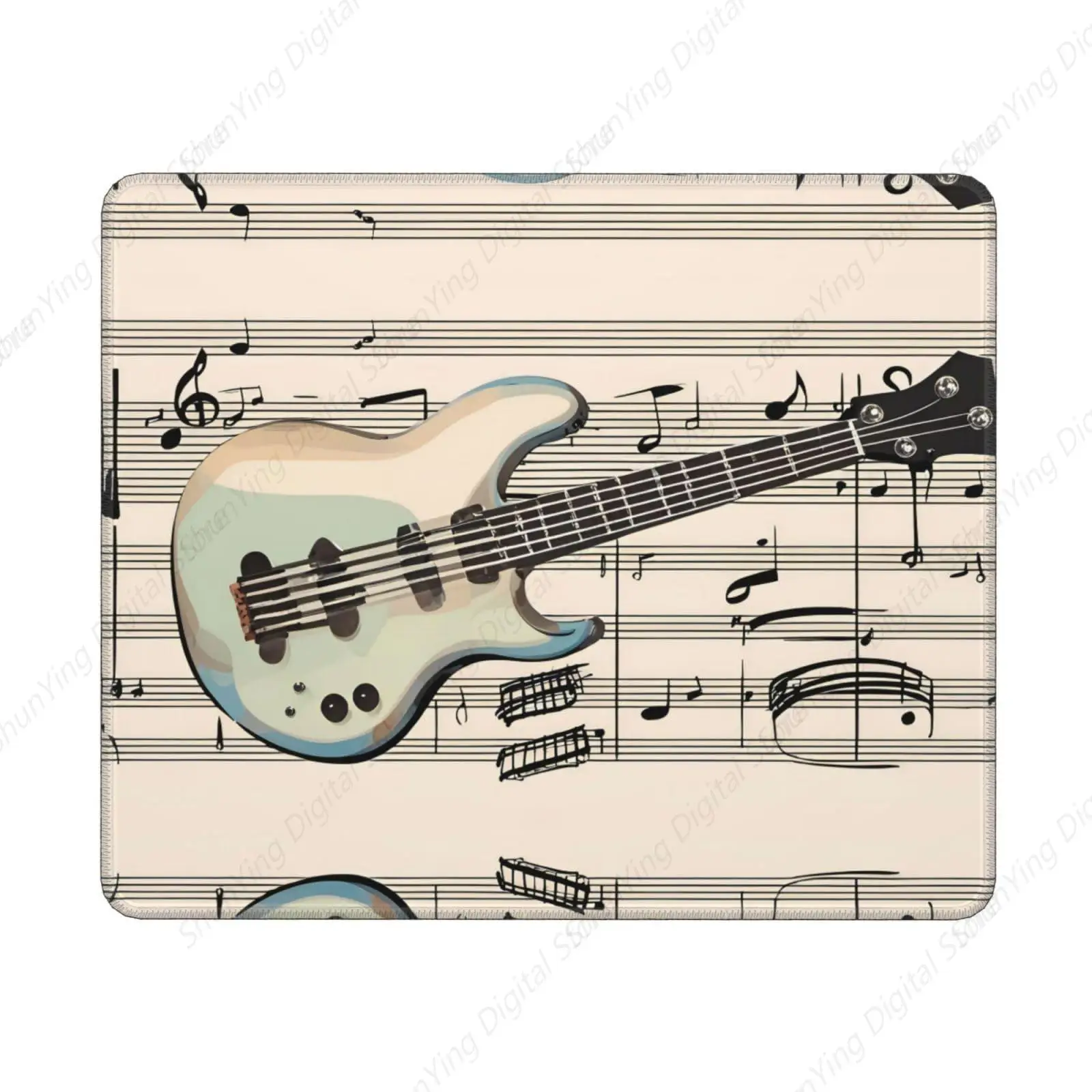 Guitar Bass Music Instrument Mouse Pad Anti Slip Rubber Suitable For Office Home Laptop Travel Gift 18*22cm