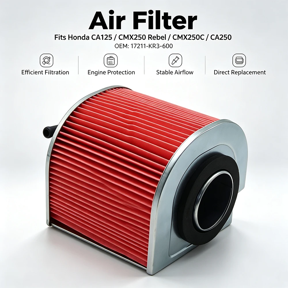 Motorcycle Air Filter Is Suitable for Honda Rebel CMX250C CA250 CA125 CMX250 17211-KR3-600 Moto Accessories