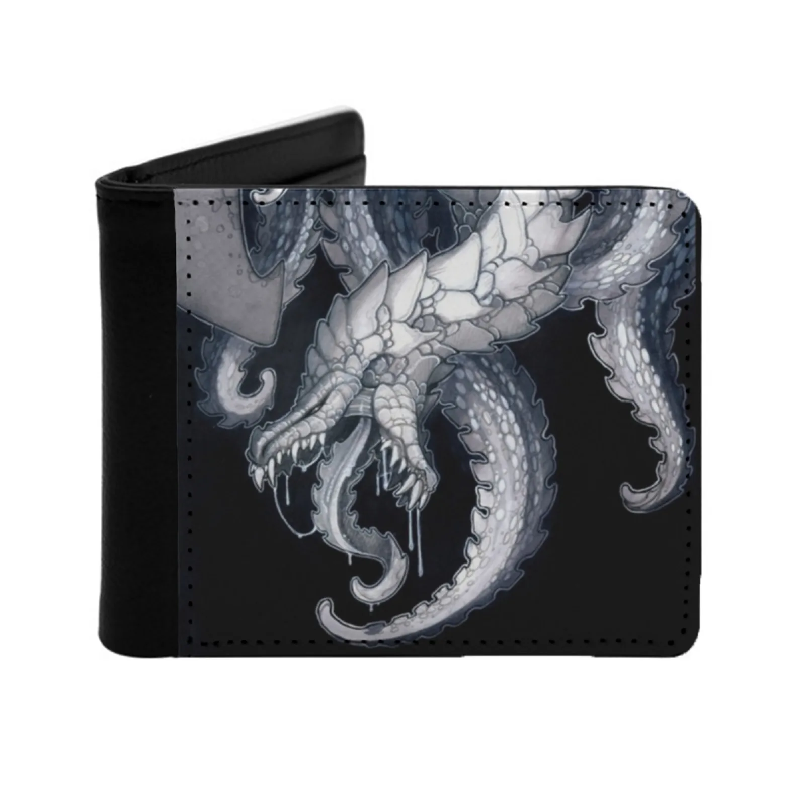 

Sawtooth Short Men's Wallet Multifunction Purse Male Pu Leather Wallet Dragon Drachenmagier Saw Sawtooth Jaws Monster Creature