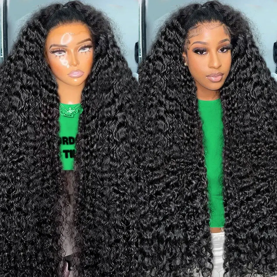 40 42 Inch Deep Wave Frontal Wig Full13x4 13x6 HD Lace Frontal Human Hair Wig Water Curly Human Hair Lace Frontal Wigs For Women