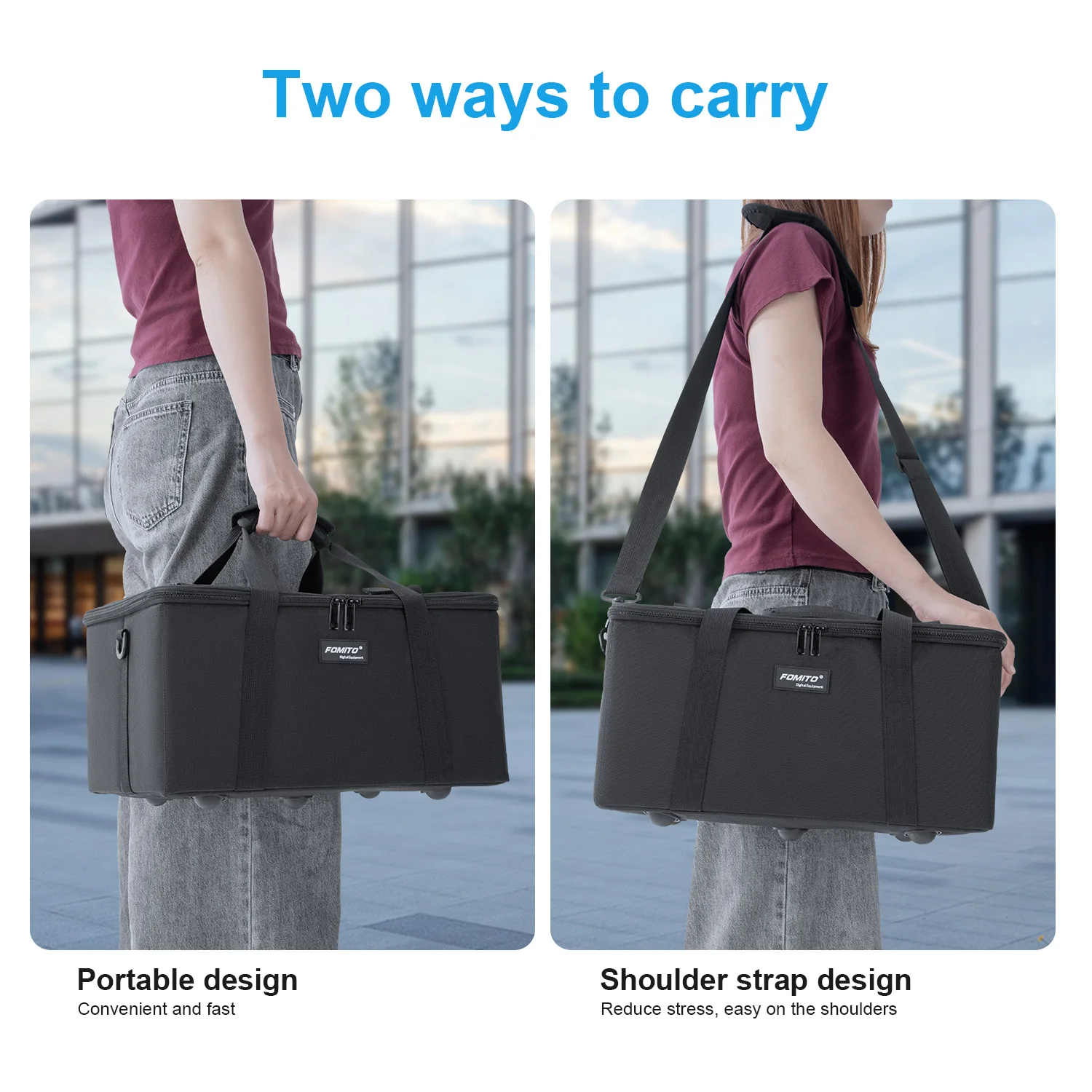 FOMITO Kameratasche, Umhängetasche, faltbare Aufbewahrungstasche, kompatibel mit Nikon, Canon, Sony, SLR/DSLR-Kameras, wasserdicht