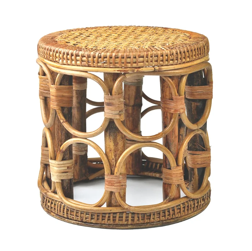 Rattan Household Low Stool Simple Living Room Small Apartment Round Ottomans Designer Balcony Shoe Changing Stools Furniture