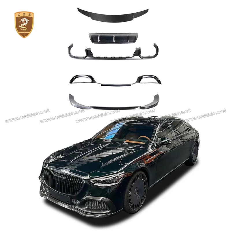 New Arrival Dry Carbon S580 Body Kit For Mercedes Benz S Class W223 Brabs Style Front Lip Splitter Vents Rear Diffuser Spoiler