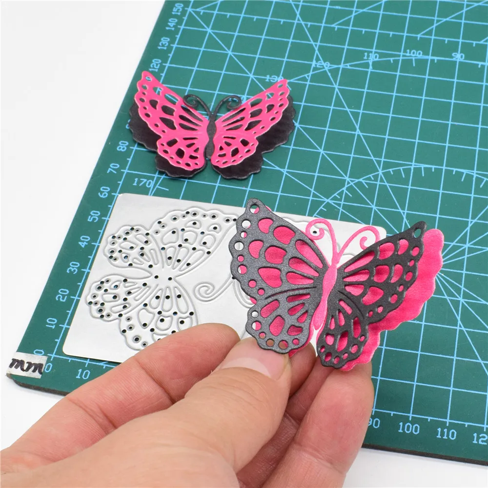 Double Layer Butterfly Metal Cutting Dies Animal Stencil for Gift Card Making Dies Scrapbooking